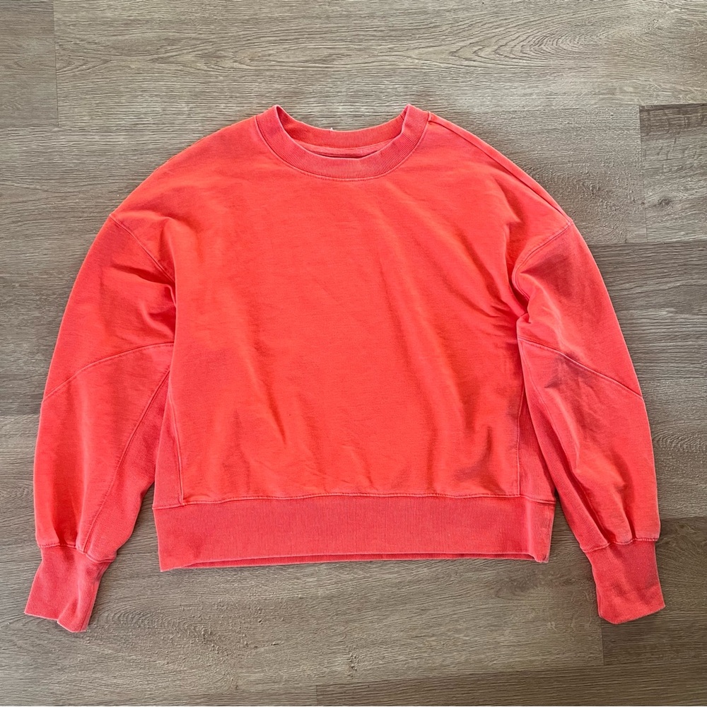 Sunnyside by Sundry Sunwashed Orange Oversized Crewneck Sweatshirt